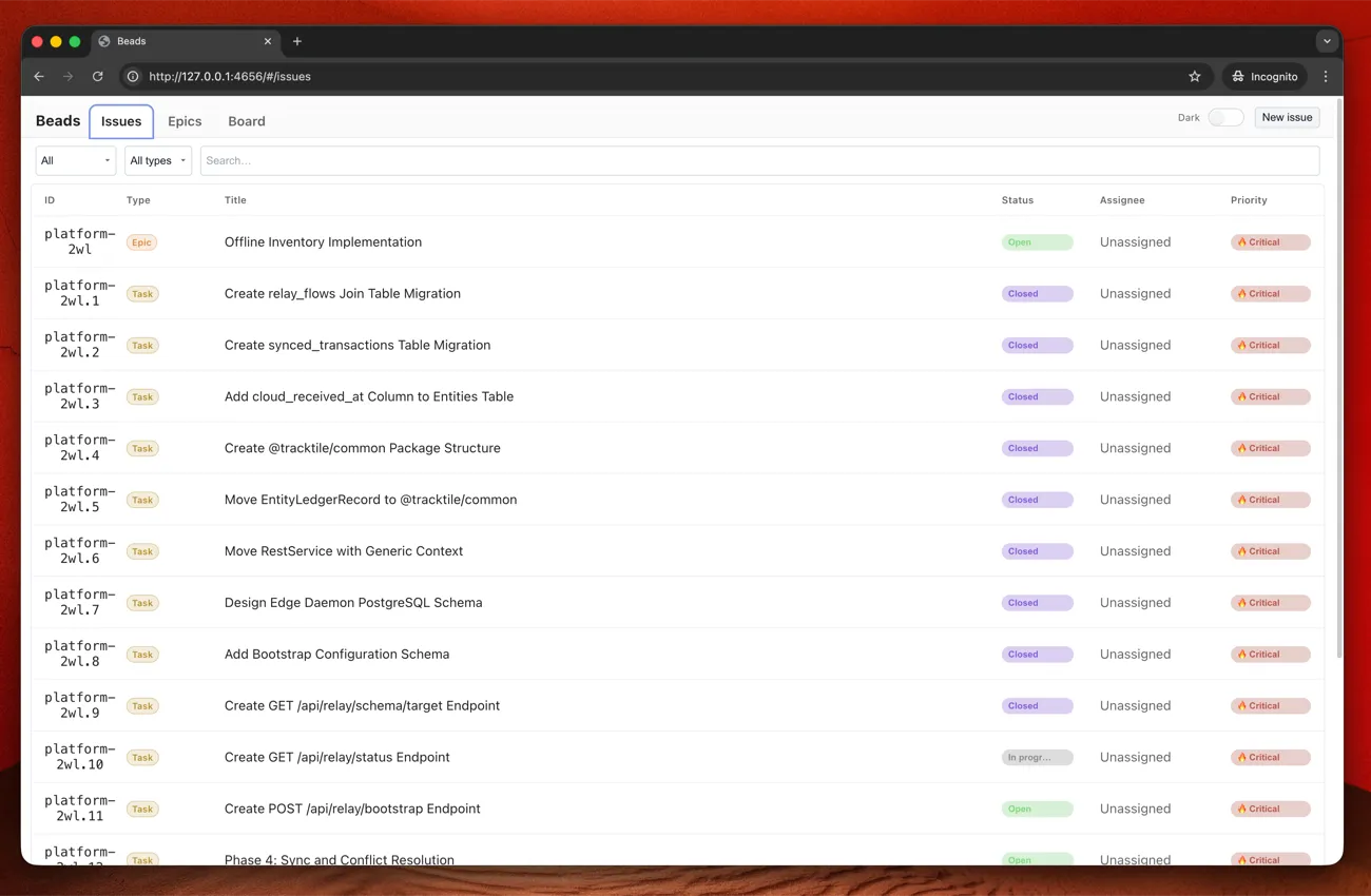 beads-ui issues view